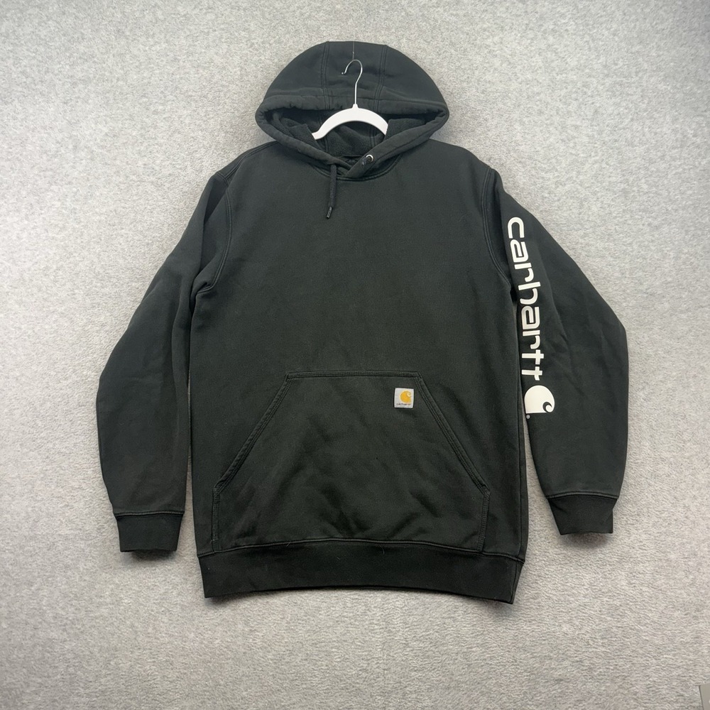 Carhartt K288 Hoodie Black Mens M Original Fit Sleeve Logo Workwear Pullover
